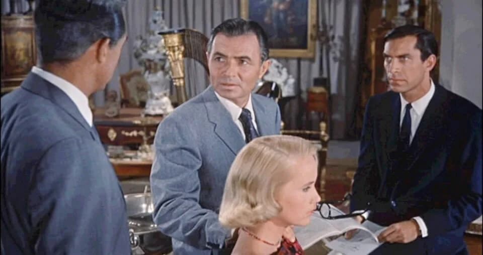 James Mason - Cropped screenshot of Cary Grant, James Mason, Eva Marie Saint and Martin Landau from the trailer for the film North by Northwest