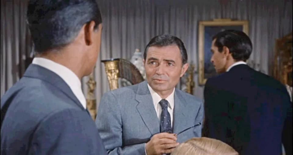 James Mason - Cropped screenshot of Cary Grant, James Mason and Martin Landau from the trailer for the film North by Northwest