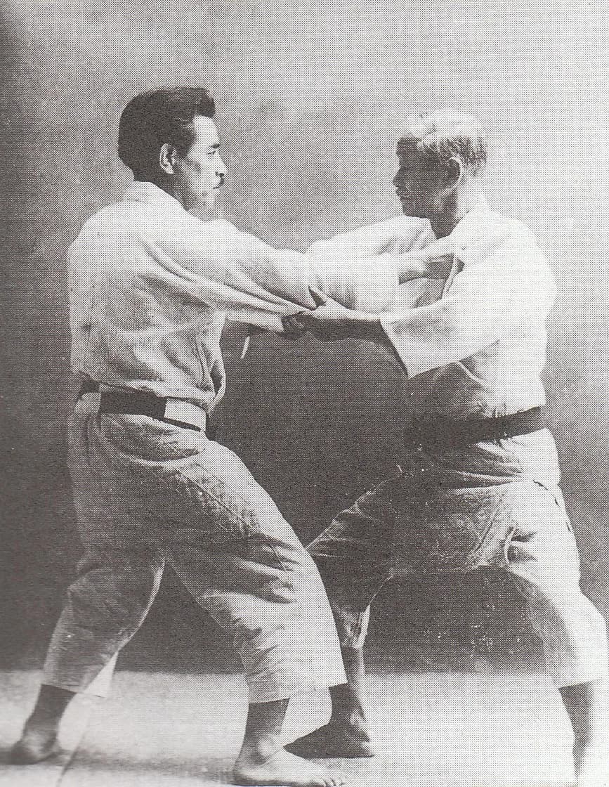 Kanō Jigorō - Japanese judoka ,Jigoro Kano(right) and Kyuzo Mifune(left)