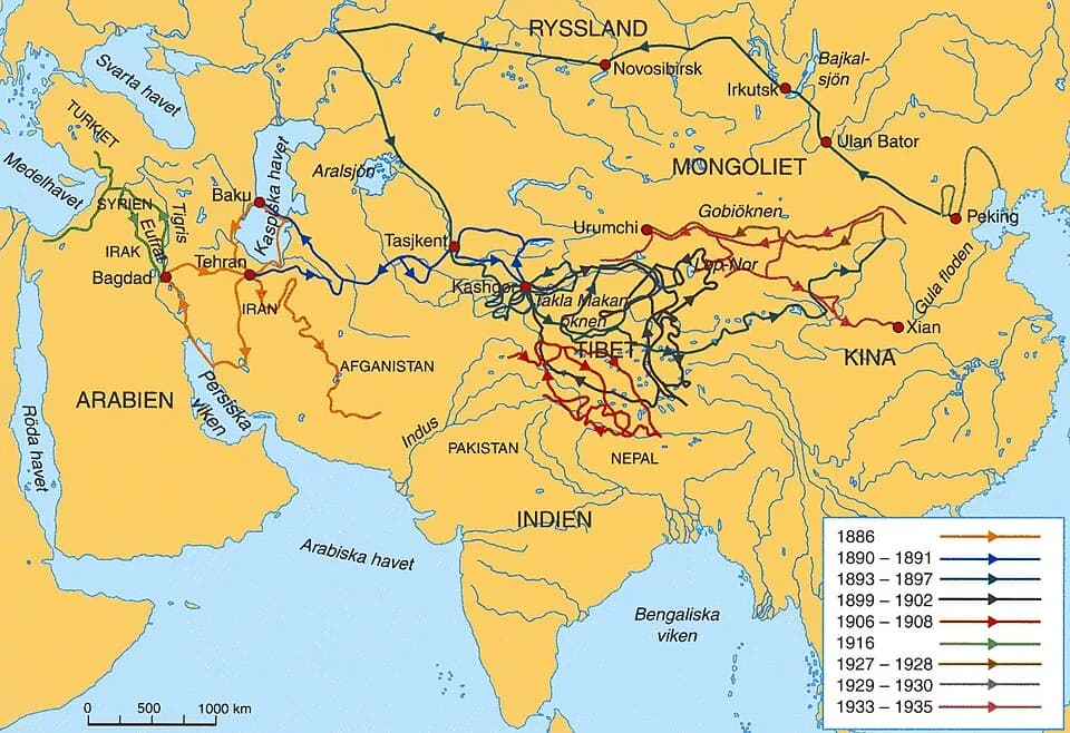 Sven Hedin - Exploring expeditions of Sven Hedin 1886-1935.