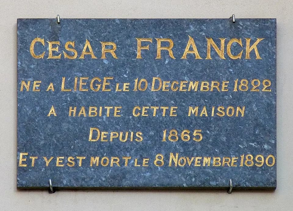 César Franck - Plaque posée sur le n°95 du boulevard Saint-Michel (Paris, 5e arrond.) - César Franck (1822-1890) habita dans cette maison de 1865 à sa mort.