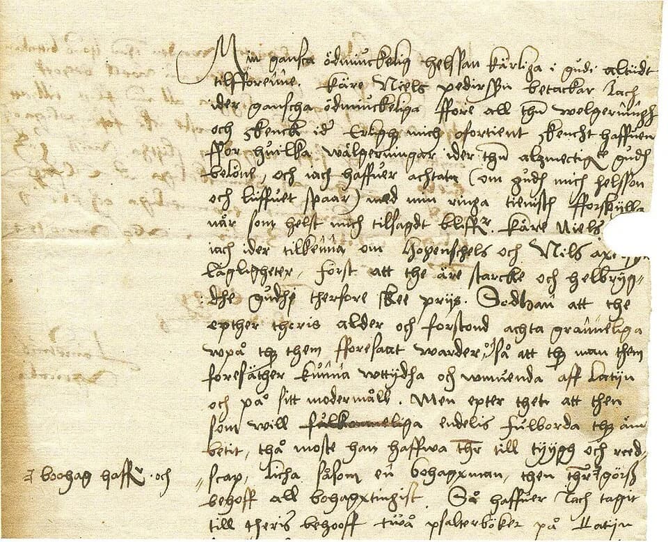 Mikael Agricola - Letter from Mikael Agricola to Nils Bielke.