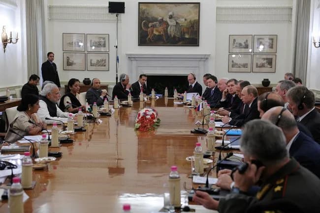 Sushma Swaraj - Russian-Indian talks in expanded format in New Delhi, India.