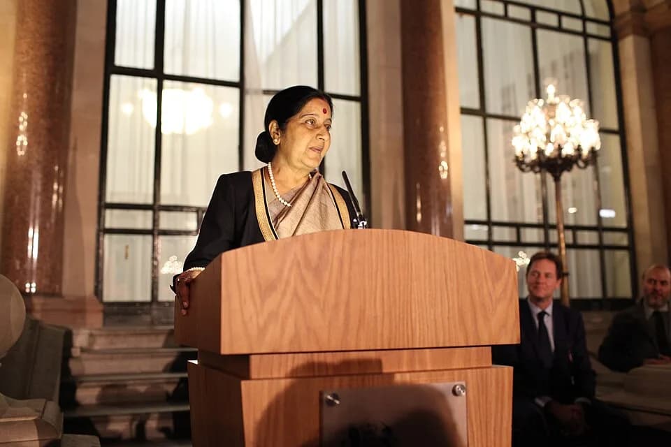 Sushma Swaraj - Sushma Swaraj, External Affairs Minister of India at an Indian Diaspora event at the Foreign &amp; Commonwealth Office in London, 17 October 2014.