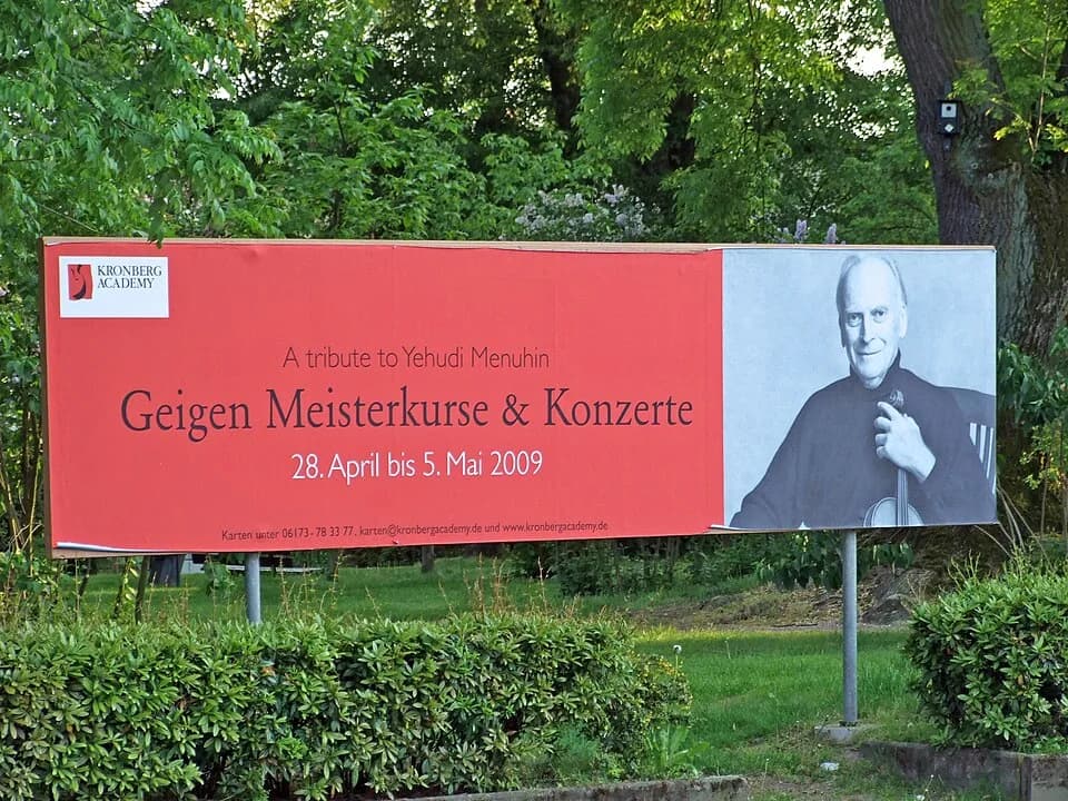 Yehudi Menuhin - placard of "Violin Masterclasses 2009"