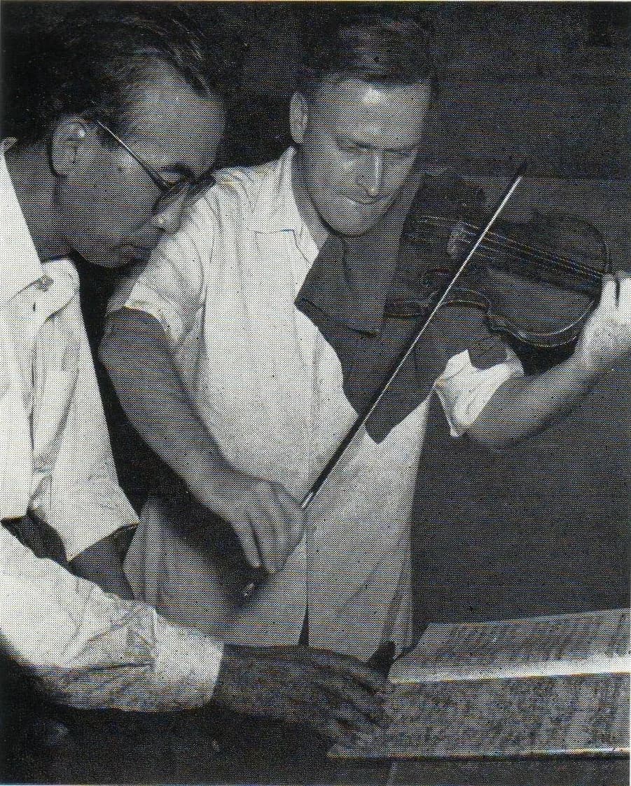 Yehudi Menuhin - Yehudi Menuhin and Hidemaro Konoye, 1951.