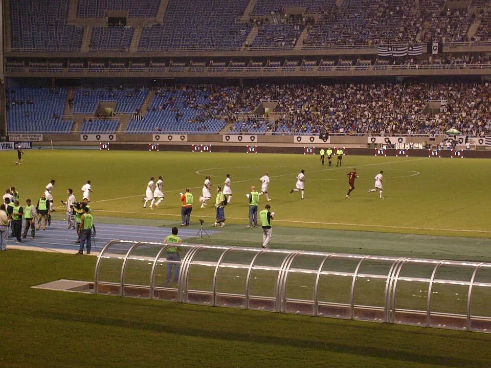 João Havelange - Foto da entrada do time do Atlético Mineiro no Estádio Olímpico João Havelange, o Engenhão.