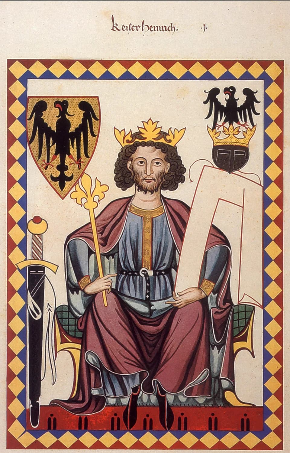 Henry VI - modern re-drawing from Codex Manesse, fol. 6r