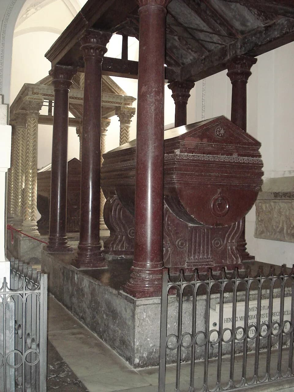Henry VI - Porphyry sarcophagus of Henry VI, Holy Roman Emperor (1165-1197), in the Cathedral of Palermo (Sicily). Picture by Giovanni Dall'Orto, September 28 2006.