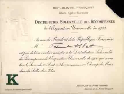 Henri La Fontaine - Distribution of awards at the Universal Exposition of Paris 1900