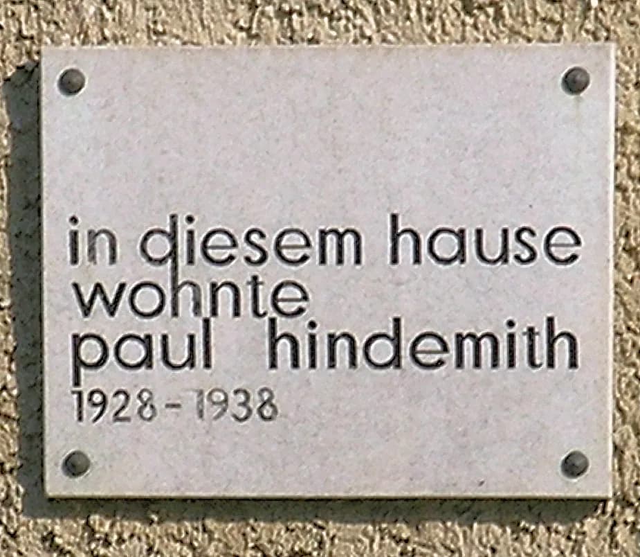 Paul Hindemith - Memorial plaque, Paul Hindemith, Brixplatz 2, Berlin-Westend, Germany