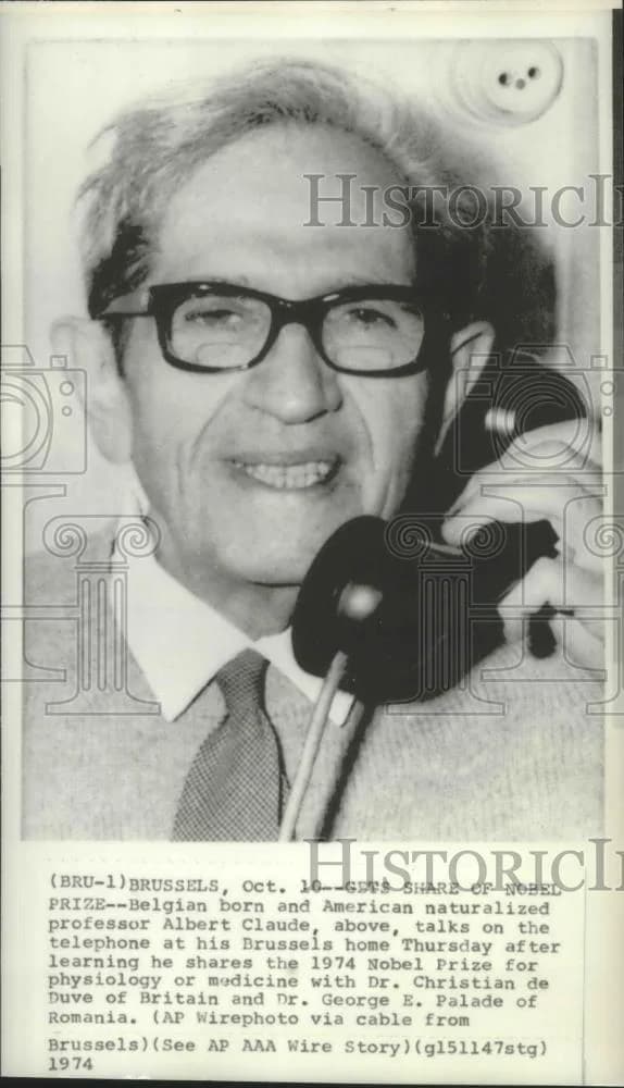 Albert Claude - 1974 Press Photo Albert Claude Nobel Prize for physiology or medicine