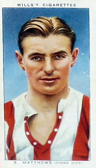 Stanley Matthews - Stanley Matthews on a football card.