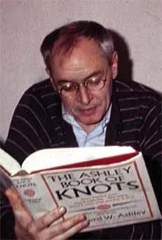 R. D. Laing - Photo: Robert E. Haraldsen

This picture was taken in Stockholm on board the Norwegian author Axel Jensen's ship Shanti Devi in 1983. The Ashley Book of Knots was given wittily to Laing 