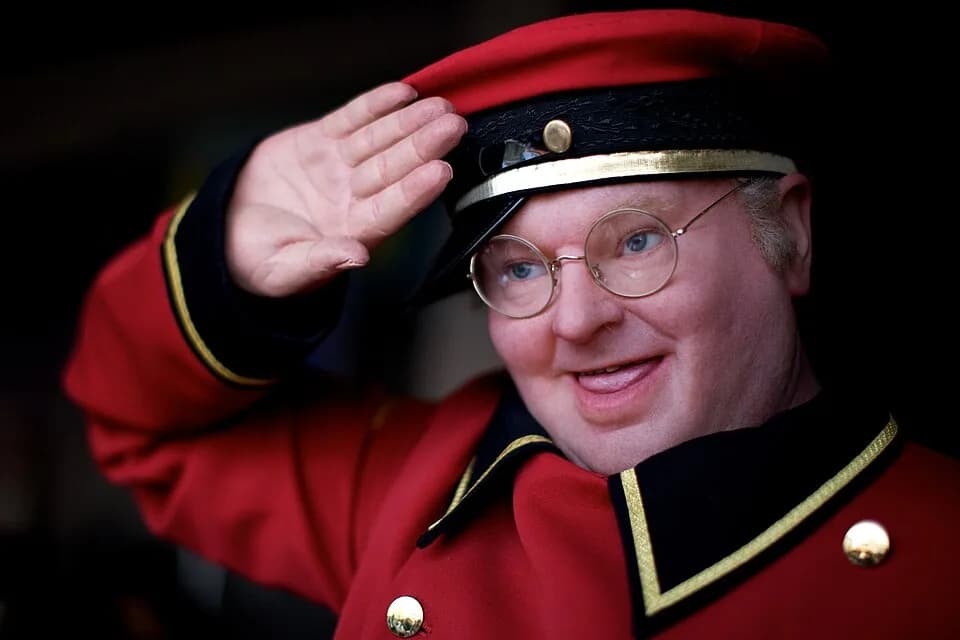 Benny Hill - Benny Hill. Waxwork of Benny Hill in character as Fred Scuttle on The Benny Hill Show.