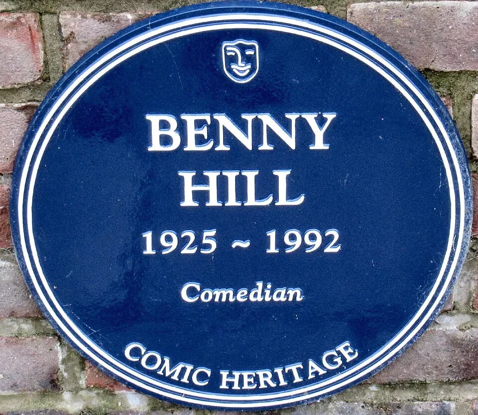 Benny Hill - Teddington Riverside, Benny Hill, Comic Heritage plaque