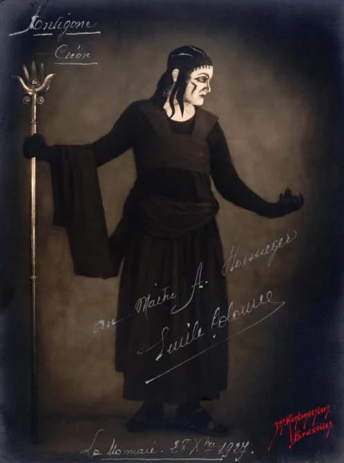 Arthur Honegger - Émile Colonne as Créon in Honegger's Antigone at the premiere on 28 September 1927 at the Théâtre Royal de la Monnaie in Brussels. Music by Arthur Honegger, libretto by Jean Cocteau,