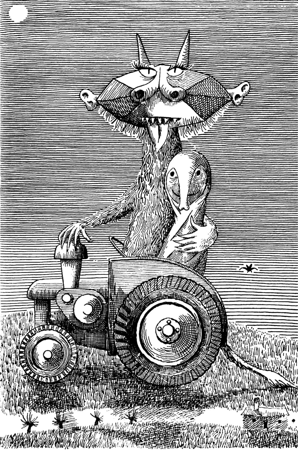 Sławomir Mrożek - illustration for Sławomir Mrożek's book „Słoń” (The Elephant”) (Wydawnictwo Literackie, Poland, 1957)