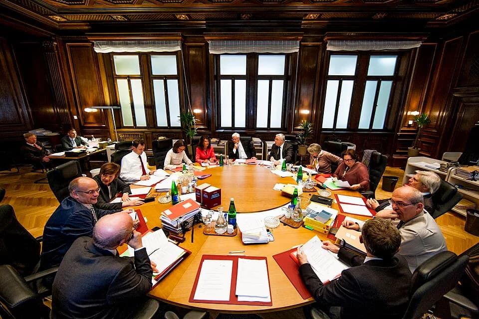 Brigitte Bierlein - Conference of the members of the Constitutional Court of Austria during the Session, a four-times a year consultation-period, at the consultation room 1 of the Constitutional Court