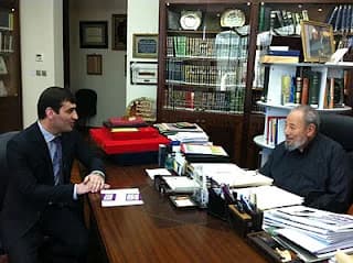 Yusuf al-Qaradawi - SW Vice-President Ahmet Azimov with Sheikh Al-Qaradawi