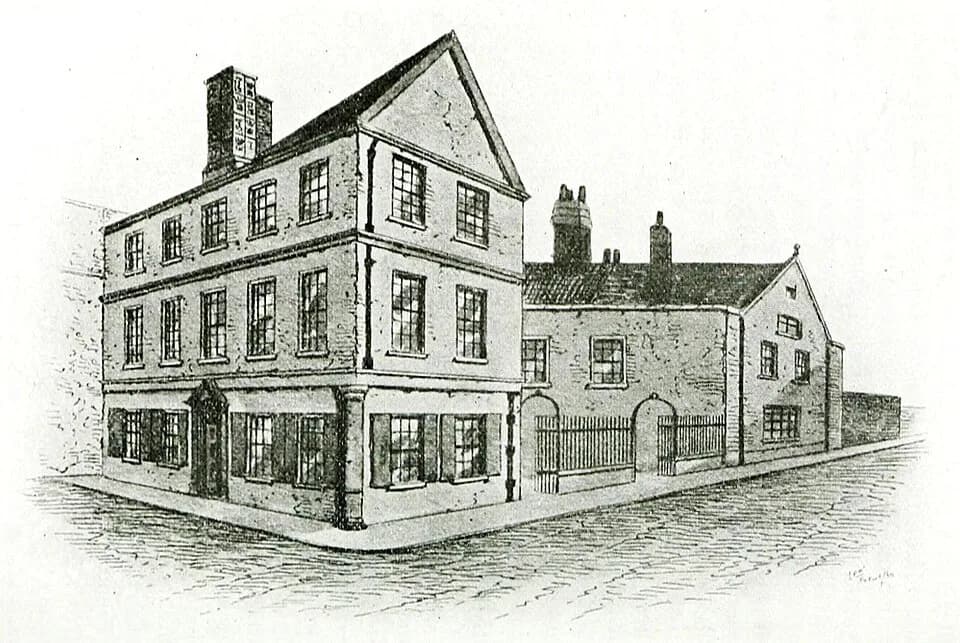 Thomas Browne - An illustration of the house previously at Haymarket, Norwich, England, where Sir Thomas Browne lived
