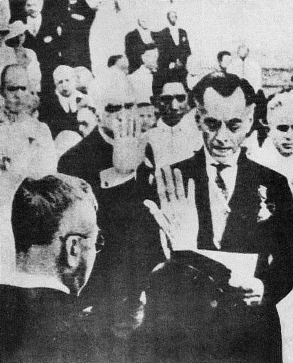 Manuel L. Quezon - First inauguration of Philippine Commonwealth President Manuel Quezon at the steps of the Legislative Building in Manila on November 15, 1935.