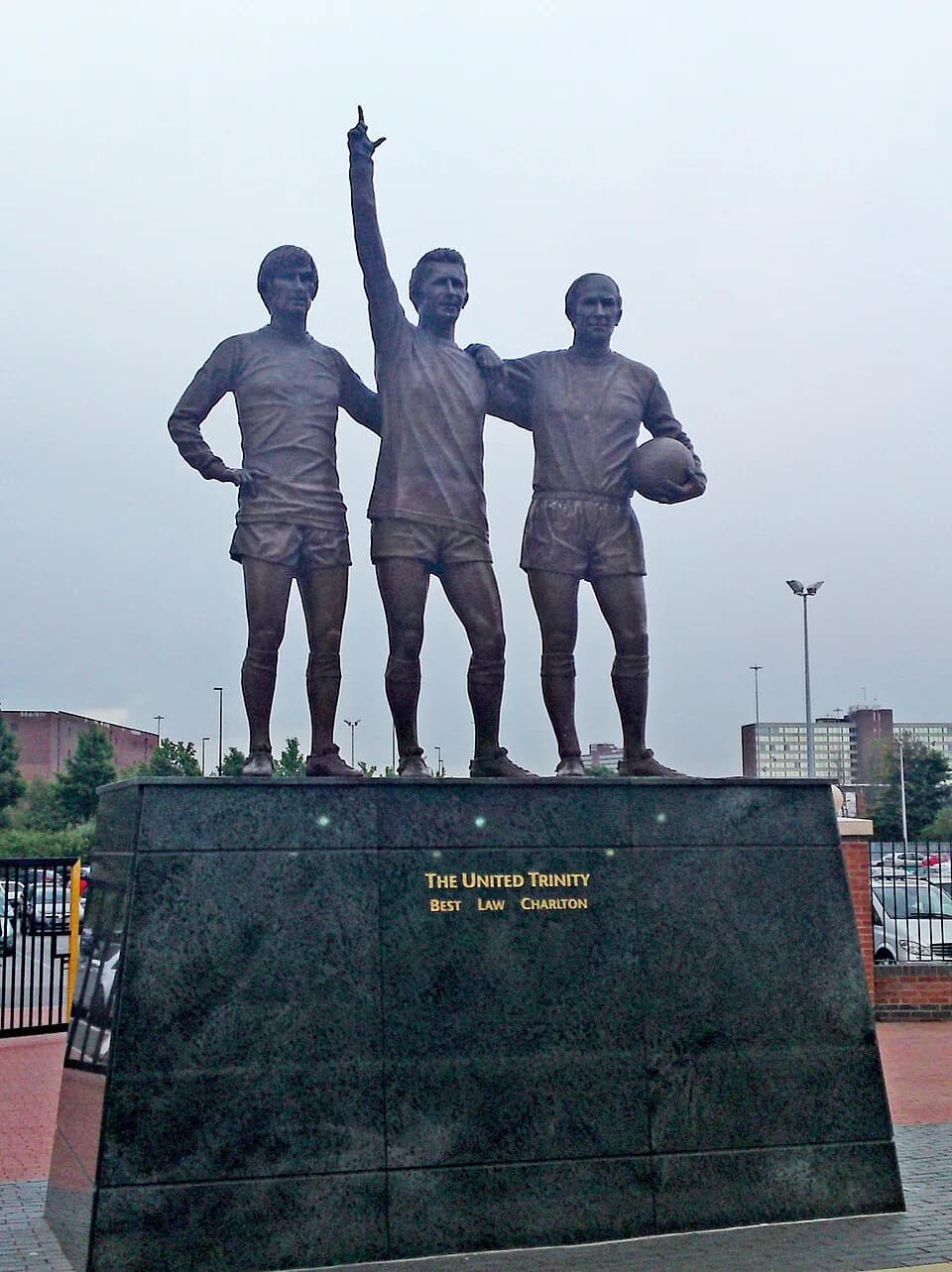 Denis Law - The United Trinity, a bronze statue of George Best, Denis Law and Bobby Charlton (left to right) outside the East Stand at Old Trafford, Manchester.