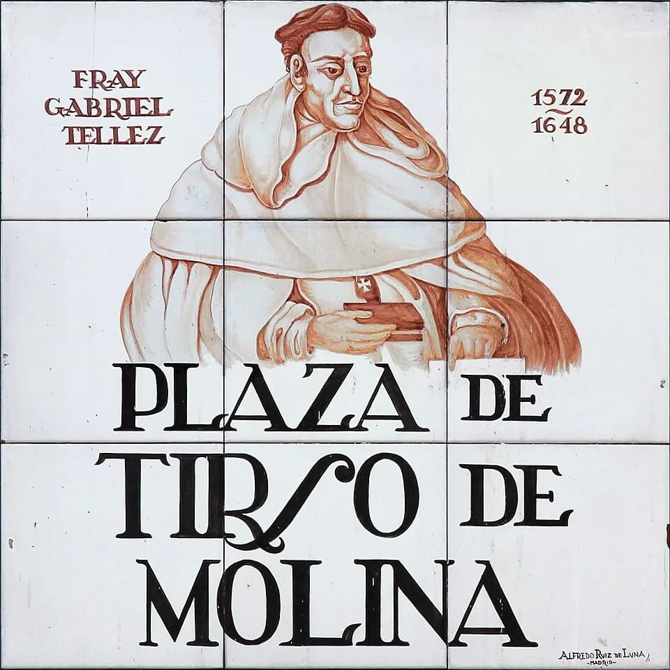 Tirso de Molina - Sign of Plaza de Tirso de Molina (square) in Madrid (Spain).