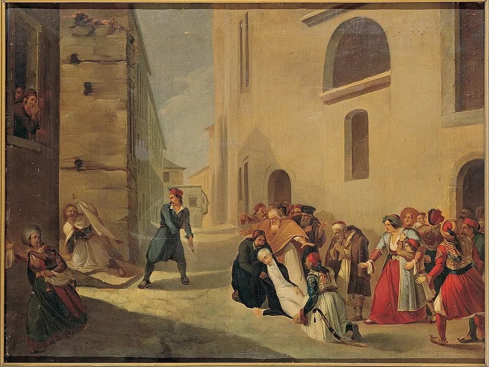 Ioannis Kapodistrias - Tsokos Dionysios - The assassination of Capodistria - Google Art Project.jpg