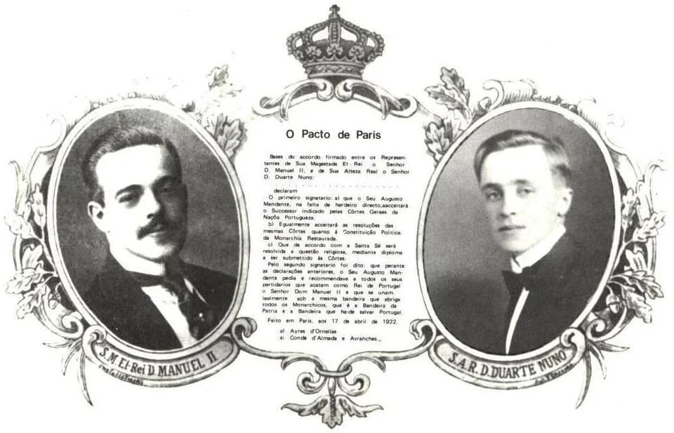 Manuel II of Portugal - Paris Treaty between D. Manuel II of Portugal and D. Duarte Nuno of Bragança