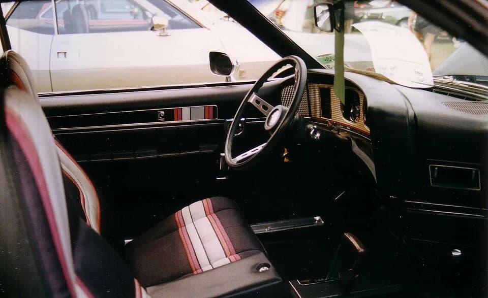 Pierre Cardin - Interior of a 1972 American Motors Corporation (AMC) Javelin "pony car" with the optional Pierre Cardin designed interior