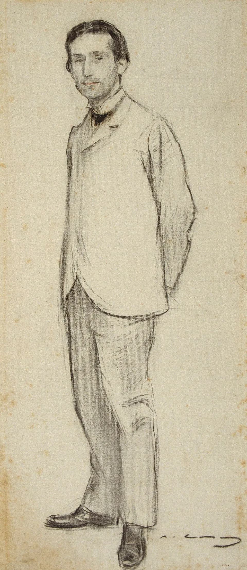 Pompeu Fabra - Portrait by Ramon Casas conserved at MNAC in Barcelona.