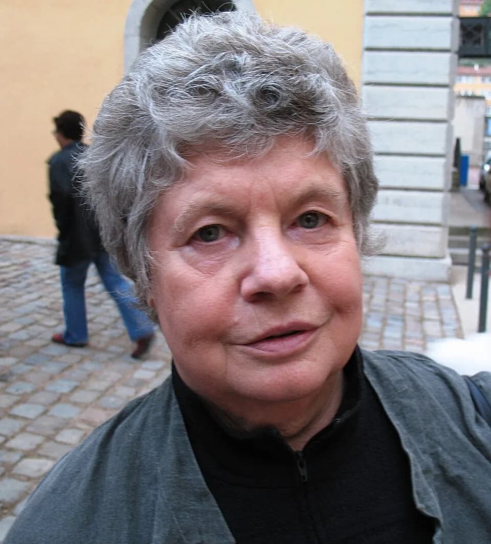 A. S. Byatt - This photograph was taken in Lyon, France, at the International Forum on the Novel.