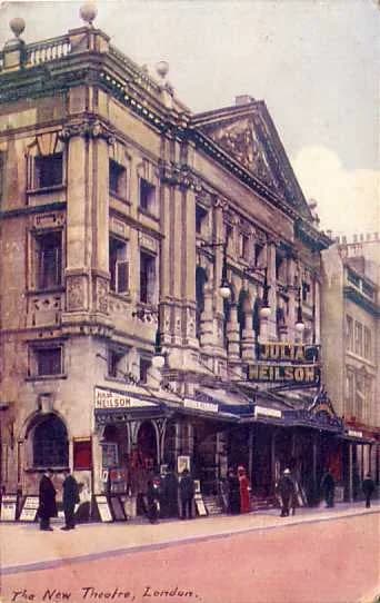 Noël Coward - New Theatre (later Albery Theatre, Noel Coward Theatre), St. Martin's Lane, London. From a postcard circa 1905.