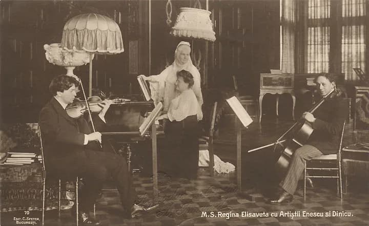 Elisabeth of Wied - M.S.Regina Elisaveta cu George Enescu şi Dimitrie Dinicu