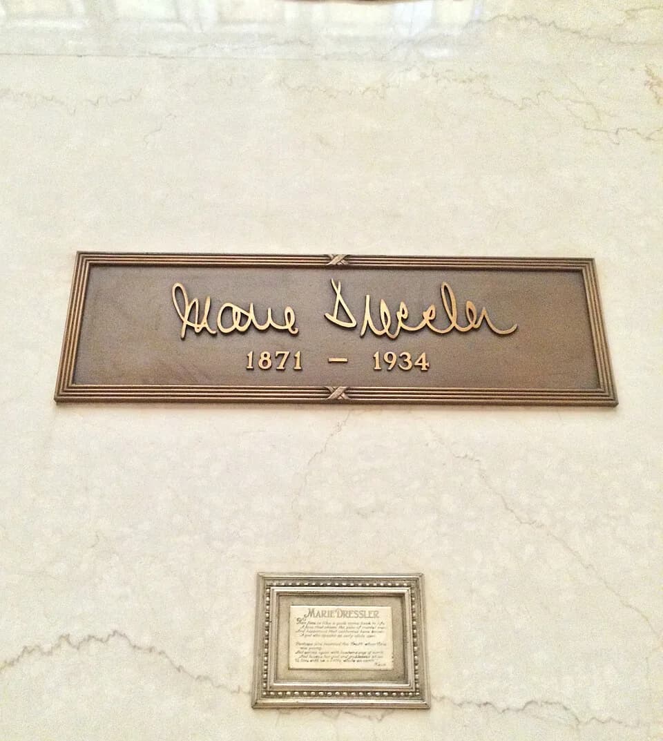 Marie Dressler - Crypt of Marie Dressler, in the Sanctuary of Benediction of the Great Mausoleum, Forest Lawn Glendale.
