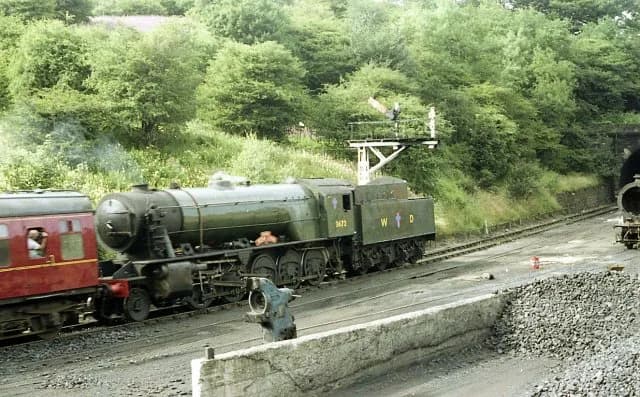 Vera Lynn - Train heading towards Grosmont tunnel Ex WD 2-10-0 named Dame Vera Lynn heads a train towards Grosmont tunnel.