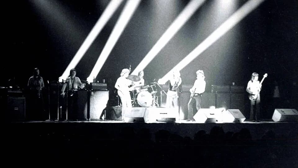 Charlie Watts - The Rolling Stones at Kiel. 7/9/72---Kiel Auditorium, St. Louis---Jim Price, Bobby Keys, Mick Taylor, Charlie Watts, Mick Jagger, Keith Richards, Bill Wyman