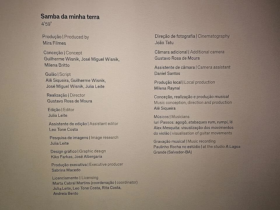 João Gilberto - Samba da minha terra, vídeo apresentado em "complexo brasil", exposição sobre a arte do Brasil, na Fundação Calouste Gulbenkian, em Lisboa