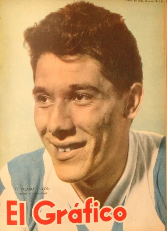 Omar Sívori - Argentine footballer Enrique Sívori wearing the national team uniform in 1956.