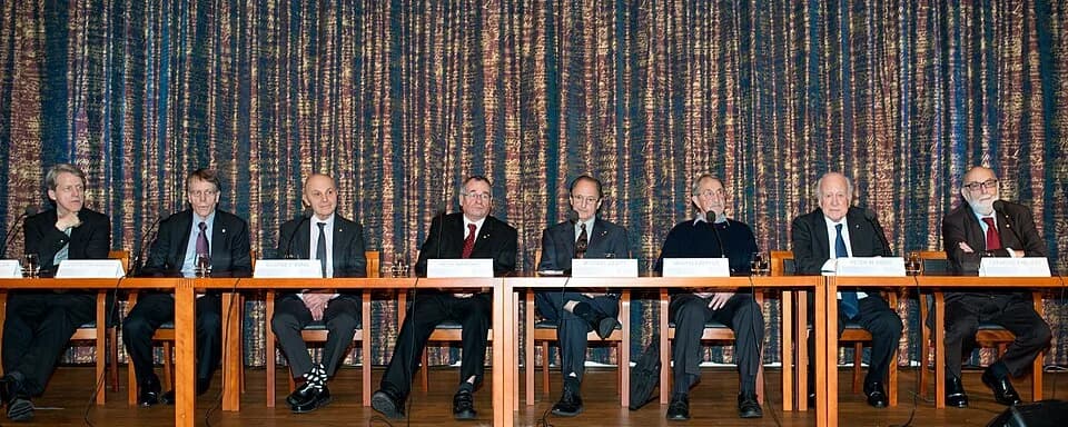 Martin Karplus - Nobel Laureates 2013 press conference at the Royal Swedish Academy of Sciences in December 2013