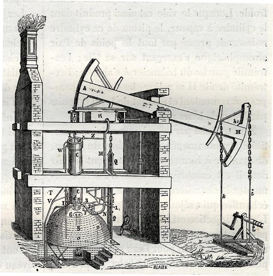 Thomas Newcomen - Figuer, Louis "Merveilles de la science" Furne Jouvet et Cie, Paris 1868