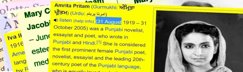 Amrita Pritam - Amrita Pritam Punjabi poet from en wiki screen shots