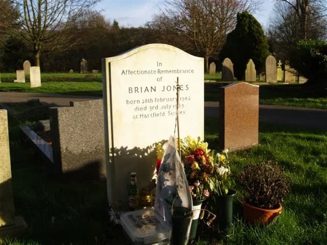Brian Jones - Grave of Brian Jones of the Rolling Stones, Priory Road Cemetery in Prestbury, Gloucestershire