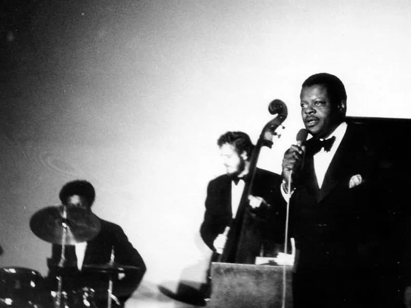 Oscar Peterson - The Oscar Peterson Trio (Oscar Peterson, Niels-Henning Ørsted Pedersen, Louis Hayes) during a concert in Aachen (Germany) on October 17th 1971