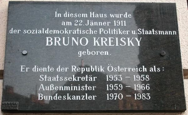 Bruno Kreisky - Gedenktafel für Bruno Kreisky in der Schönbrunner Straße (Wien-Margareten)