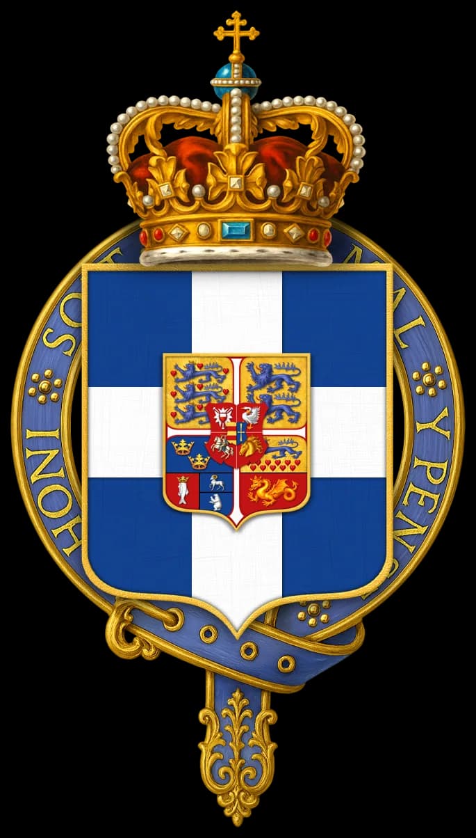 Paul of Greece - Gartered arms of Paul, King of Greece