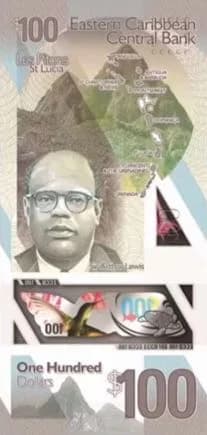 Arthur Lewis - East caribbean states eccb 100 dollarb
