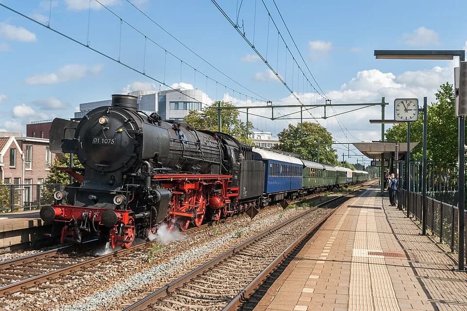 Nicholas Winton - The Winton Train passing Arnhem Velperpoort railway station in the Netherlands.