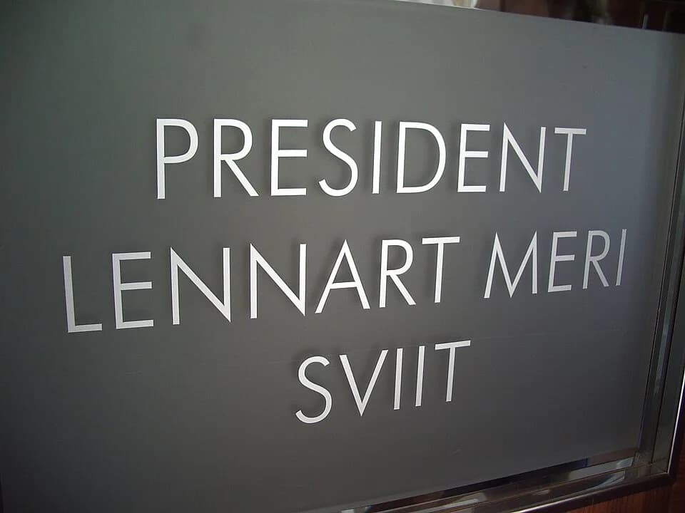Lennart Meri - The door of Lennart Meri suite, Rannahotell, Pärnu town, Estonia